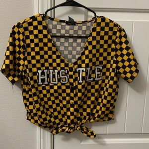 checkerboard “hustle” crop top